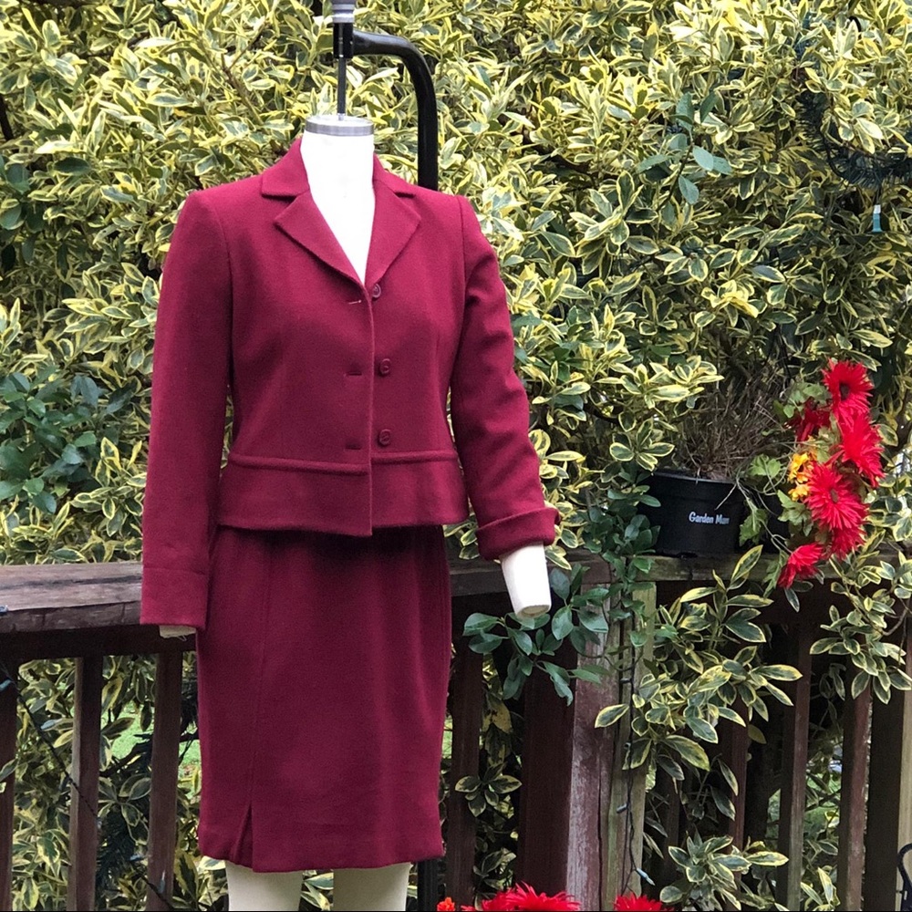 Crimson Skirt Suit Set